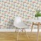 Non-Pasted Wallpaper 2FT Wide Whimsical Mod Cats Retro Color Block Fun Cute Happy Cheerful Bright Pastel Beige Traditional Wallpaper by Spoonflower